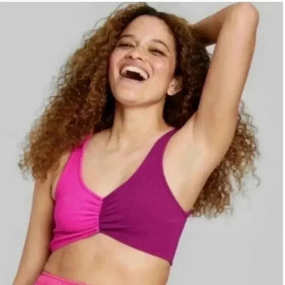Wild fable crop tank ladies two tone pink brami top nwt